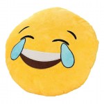 Soft Smiley Emoticon Yellow Round Cushion Pillow Stuffed Plush Toy Doll (Laugh To Tears)